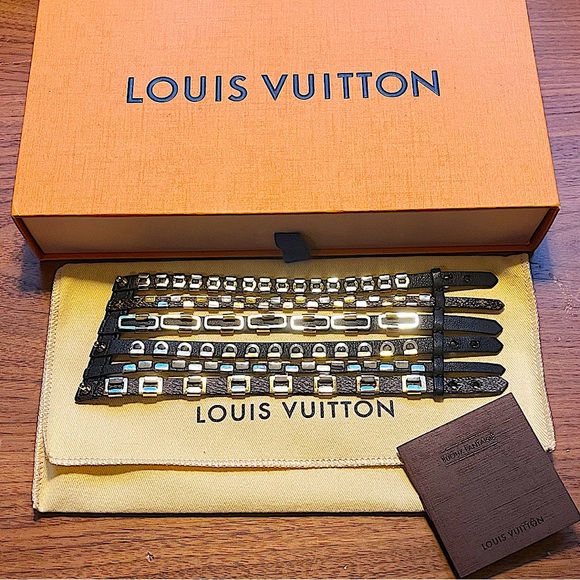 Authentic Vuitton Rare 6 Strap Monogram Silver Hardware Runway Cuff Bracelet - Picture 1 of 9